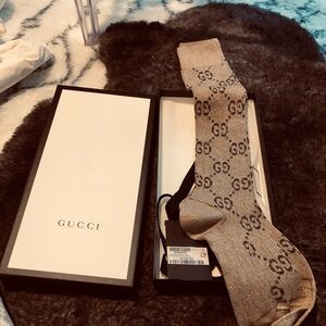 Gucci women’s knee-high lurex socks